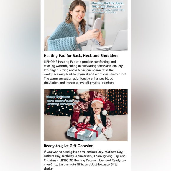 BRAND NEW! Heating Pad for Back, Neck and Shoulder Pain Relief - Picture 12 of 16